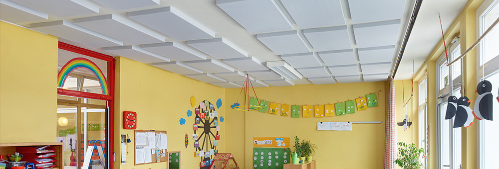 Les absorbeurs de plafond aixFOAM dans le jardin d'enfants