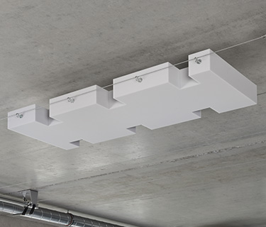 Absorbeur de bruit flottant horizontalement avec une classe de protection contre l'incendie accrue