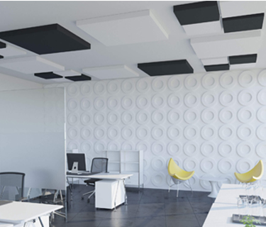 Absorbeur acoustique carr&eacute; &agrave; surface plane