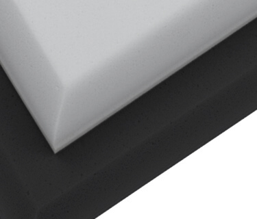 Absorbeurs de bruit empil&eacute;s &agrave; bords arrondis et cat&eacute;gorie de protection incendie DIN 4102 B1 / C-s2, d0 selon DIN EN 13501