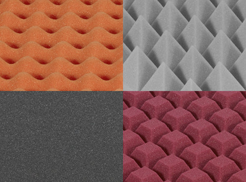 Mousse acoustique avec différents profils de surface pour l’isolation phonique dans les salles de répétition et les studios d’enregistrement Tapis d’isolation phonique avec différents profils et différentes couleurs pour l’absorption acoustique dans un studio d’enregistrement