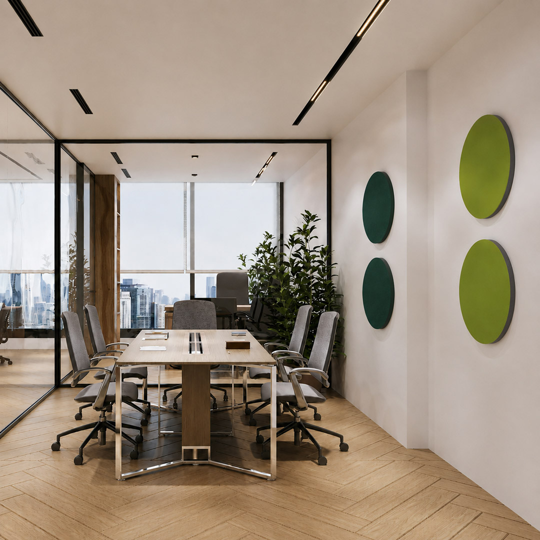 Absorbeurs acoustiques pour une meilleure acoustique intérieure dans un bureau