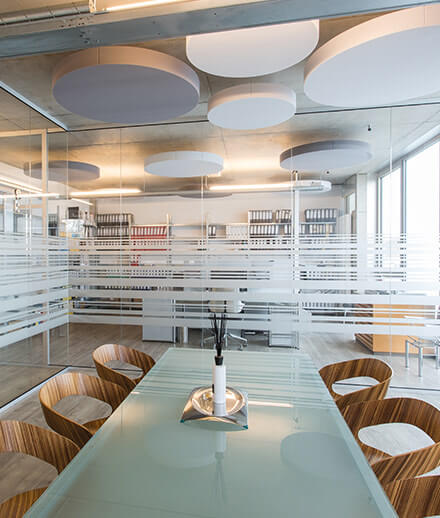 Voiles acoustiques au bureau