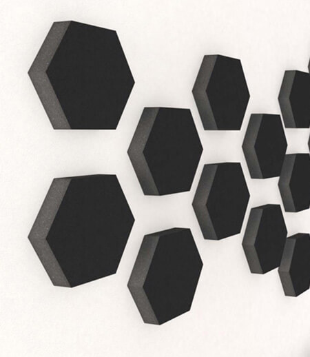 Absorbeur acoustique hexagonal pour optimiser l'acoustique dans le home cinéma