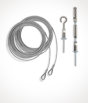 aixFOAM système de câble onestring/twostring pour le montage d'absorbeurs acoustiques