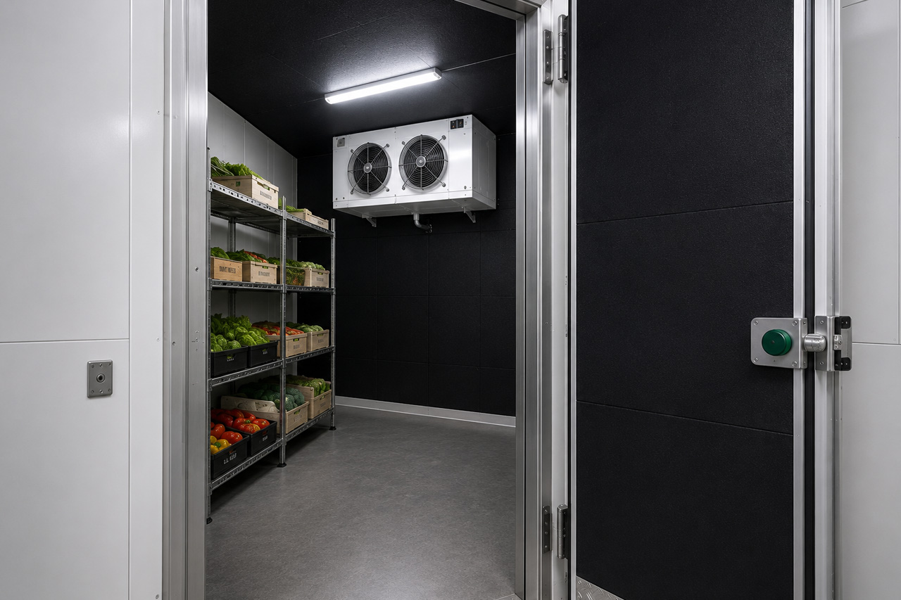 Chambre froide industrielle avec isolation aixFOAM Technics